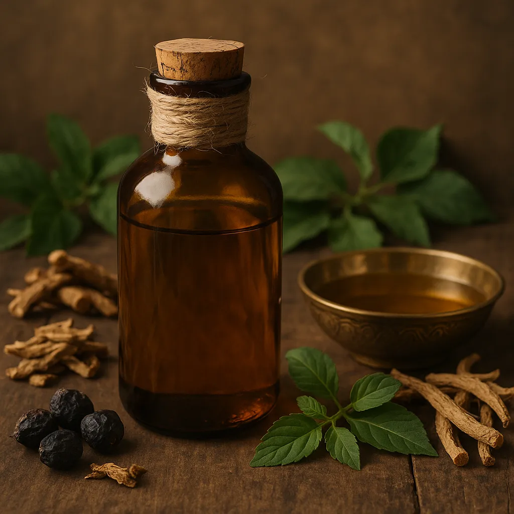 زيت السمسم ممزوج بالأعشاب